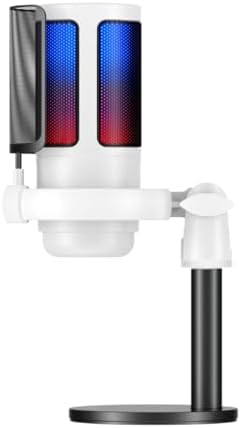 GK50 RGB Yayıncı Mikrofon - 24bit/192kHz - Kardioid - Gürültü Engelleme - Type-C + 3.5mm - Beyaz