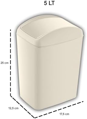 Soft Çöp Kutusu Döner Kapak 5 LT LATTE