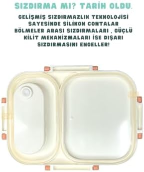 600ml Lunchbox Capybara Desenli Tek Katlı 2 Bölmeli Paslanmaz Çelik Sefer Tası Yemek Kutusu (Yemek) - Görsel 3