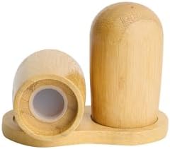 Bambu Standlı Tuzluk Karabiberlik Seti, Ahşap, Kahverengi, 140g, 8cm x 4cm, 2'li - Görsel 2