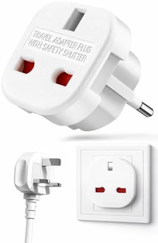 İngiltere’den AB’ye Seyahat Adaptörü, UK G Tip 3 Pin’den Avrupa E/F Tipi 2 Pin Priz Dönüştürücü, Güvenlik Kilitli, 240V 10A, 16A, Fransa, Almanya, Hollanda, Polonya, İsveç Uyumlu - Görsel 3