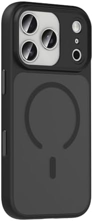 Senon Apple iPhone 17 Pro Max İçin Kılıf Mat Arka Yüzey Magsafe Uyumlu Şarj Özellikli Zore Flet M-safe Kapak (Siyah)