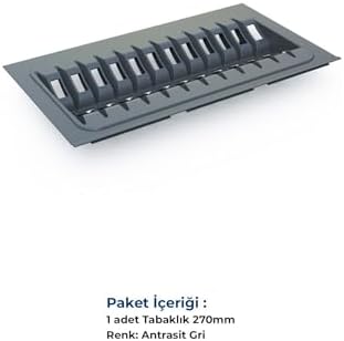 tify Çekmece Içi Tabaklık 27cmx48Cm, Antresit (3cm En Ve 6 Cm Boydan Kesilebilir)