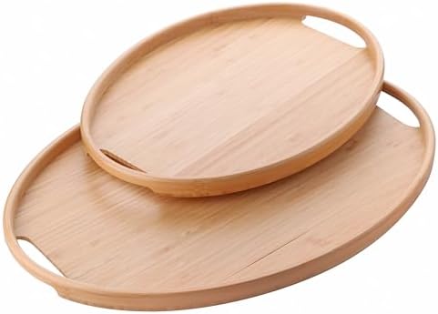 2'li Bambu Tepsi Seti, İnce Tasarım Özel Üretim Oval 2'li Bambu Tepsi Seti (36 * 26 * 1cm-45 * 31.5 * 1cm) - Görsel 3