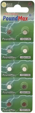 PoundMax 10 Adet AG1(LR621,LR60,364) 1.5V alkalin düğme pil