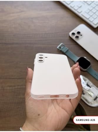 Süper İnce Mat Ultra Thin Silikon Kılıf Beyaz  Galaxy A25 ile uyumlu