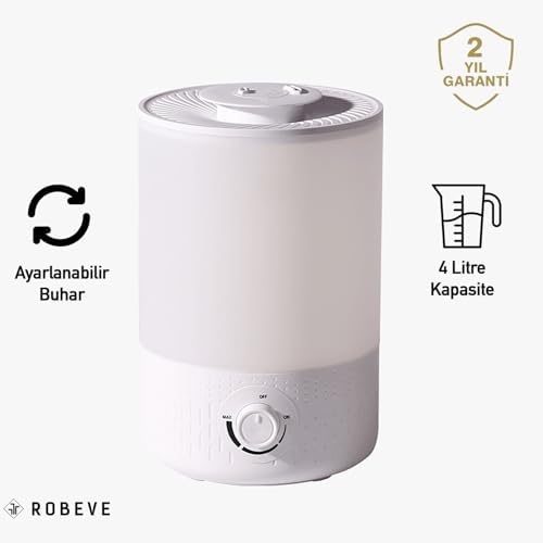 Rbh-02 Ultrasonik Hava Nemlendirici Aroma Difüzörü 4 Litre Buhar Makinesi 4l Nemlendirici - Otomatik Kapanma Sessiz Çalışma