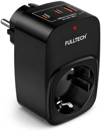 Akım Korumalı Priz, Tekli Priz, USB’li Priz ve Type-C Priz, Priz Çoklayıcı, Voltaj Korumalı Priz, 16A 3680W Duvar Tipi (SİYAH)