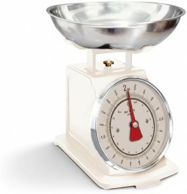 Alternative view of Tasarım Analog Mutfak Terazisi - 2 Kg Kapasiteli Mekanik Gıda Tartısı - Çıkarılabilir Gümüş Kaseli ve İbreli Vintage Mutfak Tartısı