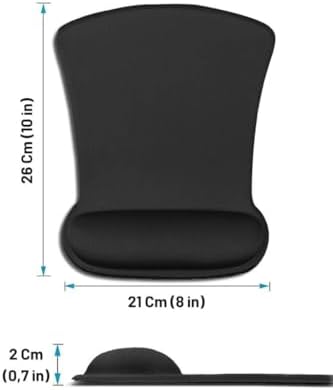 FlexPad Bilek Destekli Konfor Kaymaz Ergonomik Mouse Pad Siyah Siyah