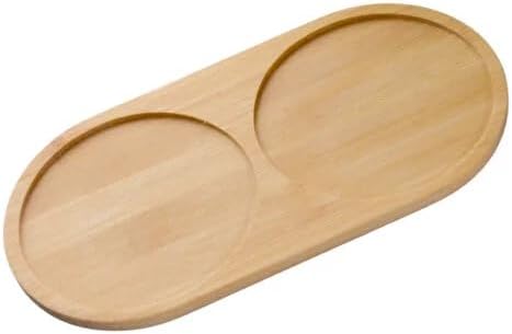 Alternative view of 2 Bölmeli Oval Doğal Bambu Sunum Tabağı - 23x12 cm Yuvarlak Hatlı Çerezlik, Sosluk ve Kahvaltılık