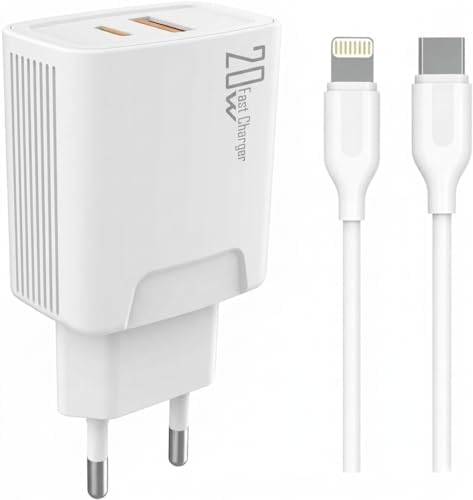 Alternative view of 20 watt USB + Type-C çıkışlı Hızlı Şarj Başlık Adaptör + 1m 3A Type-C to Lightning ile Uyumlu Kablo (Yerli Üretim) KDR-42 Beyaz (20w+iPhone ile Uyumlu Kablo)