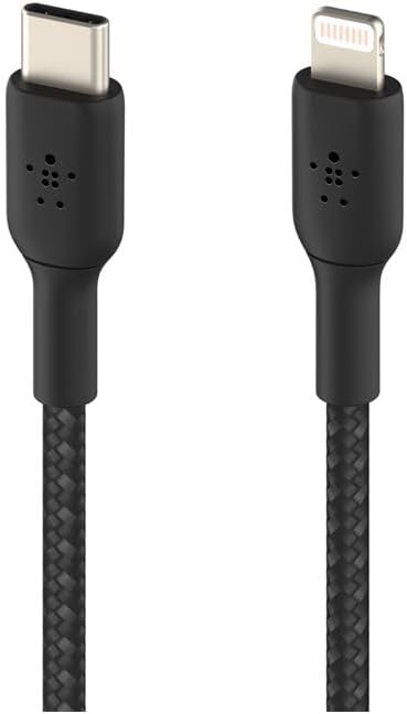 Örgülü USB-C - Lightning Kablosu (Hızlı Şarj Kablosu) Hızlı Şarj MFi Sertifikalı USB-C Kablosu (1m, Siyah) - Görsel 2