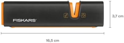 Fiskars Xsharp, balta ve bıçak bileyici, seramik zımpara başlığı/gövdesi, cam elyaf takviyeli plastik, siyah/turuncu, 1000601