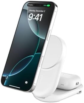 Alternative view of UltraCharge MagSafe Uyumlu 2’si 1 Arada Qi2 25W Kablosuz Şarj İstasyonu, iPhone 16, AirPods, Pixelsnap, Dönüştürülebilir Masaüstü Standı, USB-C Portlu, 45W Adaptör, Beyaz
