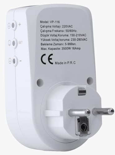 Alternative view of POWERFUL VP-116 3500W GERİLİM KORUMA PRİZİ