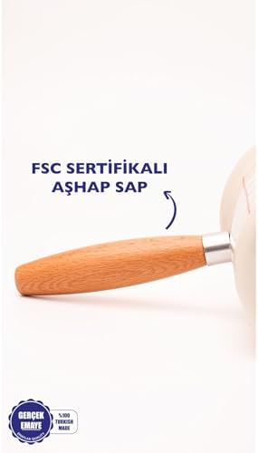Alternative view of Cupid Kareli Emaye Ahşap Saplı Cezve (500Ml-6 Kişilik)