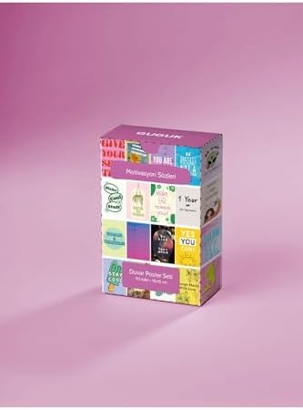 Alternative view of GUGUK Motivasyon Sözleri Temalı 90 Adet Duvar Poster Seti, Özel Tasarım Kutulu, Oda Dekoru (GGK-K009)