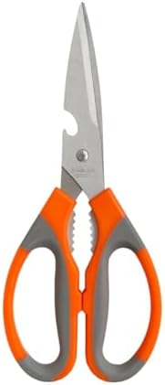 Mutfak Makası – Paslanmaz Çelik Çok Amaçlı, Ergonomik Saplı, 23 cm Dayanıklı Kesme Makası (Turuncu-Gri) - Görsel 3