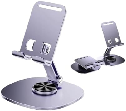 Ht-72 Metal Masa Üstü Telefon Tutucu Alüminyum 360 Derece Dönebilir Tablet Standı Lila - Görsel 3