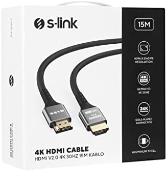 SLX-HD4K15 19+1 HDMI to HDMI 15m Metal v2.0 4K (4096 * 2160) 30Hz Kablo