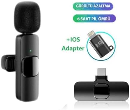 K9-D Type C Lightning Wireless (Kablosuz Mikrofon) Dönüştürücülü Tak Çalıştır Android Telefon Tablet Ipad Tekli Yaka Mikrofonu K9-D - Görsel 3