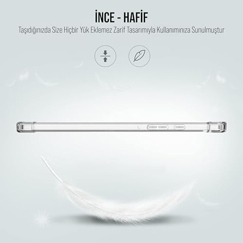 Galaxy Tab A9 X110/Galaxy Tab A11 Tablet Kılıf Şeffaf Silikon Arka Kapak - Görsel 3