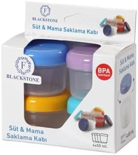 Alternative view of 4‘lü 50 ml Mini Anne Bebek Süt ve Mama Bebek Organik Besin Ölçekli Sızdırmaz Kapaklı Saklama Kabı