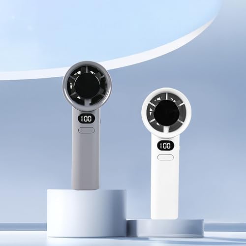 Senon M11 Dijital LED Göstergeli Portatif Fan Mini Vantilatör Soğutucu El Fanı (Gri) - Görsel 3