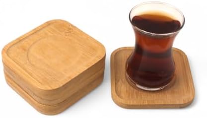 Bambu Kare Çay Tabağı Bardak Altlığı 6'lı Set | Dekoratif ve Doğal Bambu Altlık – Şık ve Dayanıklı Tasarım (10cm x 10cm) - Görsel 3