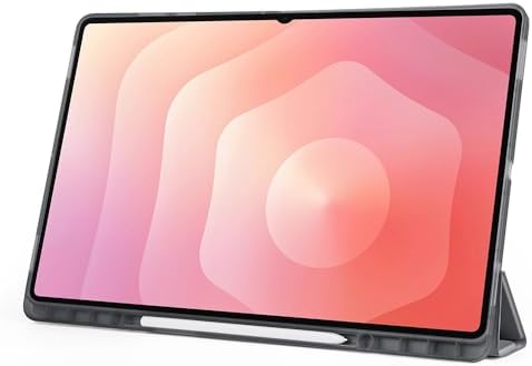 Galaxy Tab S11 Ultra SM-X930 X936B ile Uyumlu Kılıf Silikon Yumuşak 4 Farklı Stand Olabilen Kalem Bölmeli Kapaklı Tablet Kılıfı Siyah