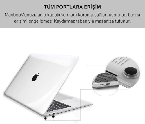 MacBook Pro 14 inç 2021-2024 M4/M3 Max/M3 Pro/M3/M2/M1 Max/M1 Pro/M1 Çip ile Uyumlu Şeffaf Dayanıklı Koruyucu Kılıf, Ultra İnce Elastik Kapak A2442 A2779 A2918 A2992 A3112 A3185 A3401 (Şeffaf) - Görsel 3