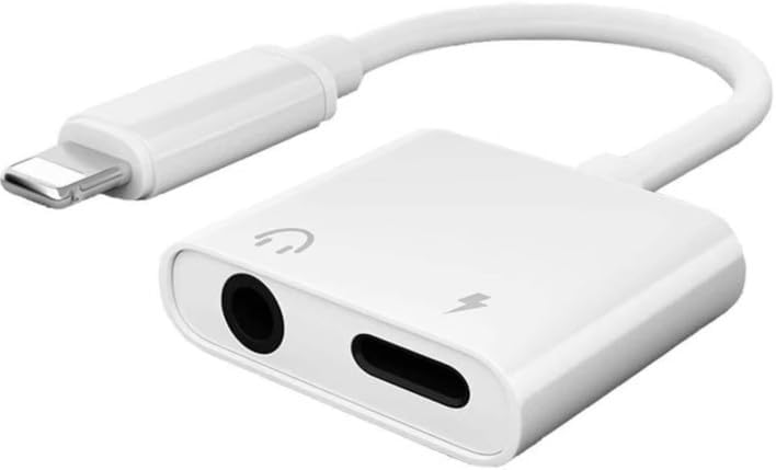 iPhone uyumlu to 3.5 mm Jack Kulaklık ve Şarj Dönüştürücü Aynı Anda Kulaklıktan Müzik Dinleyin ve de Şarj Edin Çift Çıkışlı Adaptör Yüksek Hızlı Şarj ve Ses Aktarımı iPhone 7/8/10/11/12/13/14 için - Görsel 2