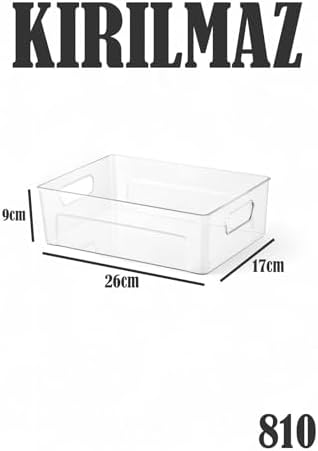 Kırılmaz Ultra Dayanıklı Buzdolabı Düzenleyici Organizer Kutu Şeffaf - 26x17x9cm 810 - Görsel 3