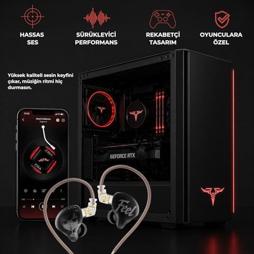 Alternative view of Feel IEM Kulaklık, Kulak İçi Gaming In-Ear Headphone (Feel [3.5mm] [Mikrofonlu])