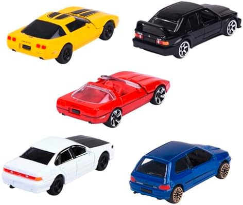 , 212052021, Youngster 90s 5 Li Araç Seti, Die-Cast (Metal), 7,5 cm, Açılabilir Parçalar, , Serbest Tekerlekli