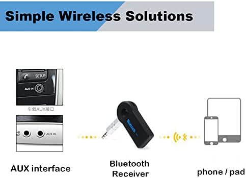 Senkiila Araba için Bluetooth AUX Adaptörü, AUX 3.5mm ile Kablosuz Ses Alıcısı Taşınabilir Eller Serbest Araç Kitleri - Görsel 3