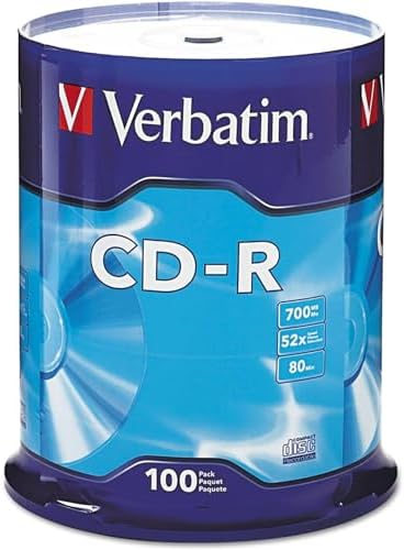 Alternative view of Verbatim CD-R Discs, 700 MB/80 dk, 52 x, Spindle, Gümüş, 100/Paket, 94554