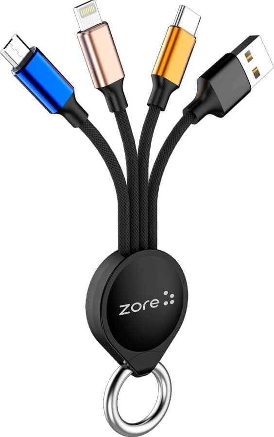 Anahtarlık Tasarımlı, Type-C, Micro, Lightning Hızlı Şarj ve Data Veri Aktarım 3 in 1 USB Kablo - Görsel 3