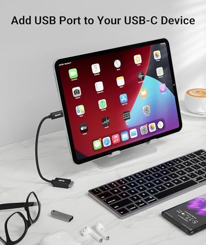 USB-C - USB adaptörü, 2'li paket USB-C - USB 3.0, 10Gbps Type-C, Thunderbolt 3 - USB OTG kablosu, iPhone 17/16/15 Pro Max, iPad mini 6, MacBook Pro/Air/Neo ile uyumlu, siyah - Görsel 3