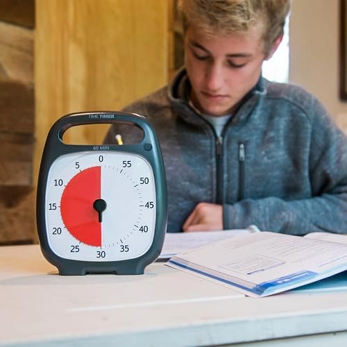 Time Timer PLUS 60 Dakika Görsel Analog Zamanlayıcı (Kömür); İsteğe Bağlı Uyarı (Ses Kontrolü Kadranı); Sessiz Çalışma (Tik Tak Yok); Zaman Yönetimi Aracı - Görsel 3