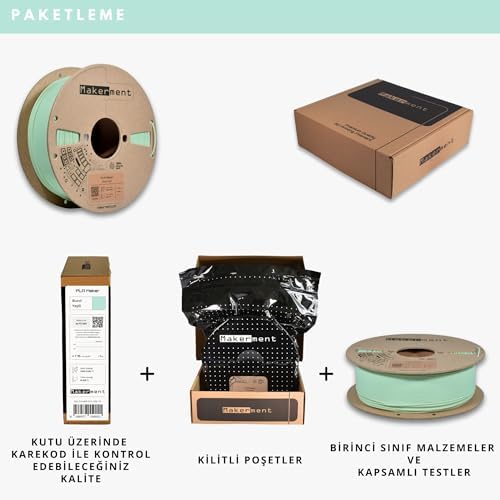 PLA Maker, 1.75mm 1kg 3D Yazıcı PLA Filament (Buzul Yeşili) - Görsel 3