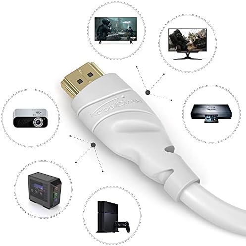 – 4K HDMI Kablosu – 20m – 0,15-22,5m arasında mevcut – Her HDMI bağlantısı için (4K@60Hz, Yüksek Hızlı Ethernet, TV, Blu-ray, PS5, Xbox Series, Switch – beyaz) - Görsel 3