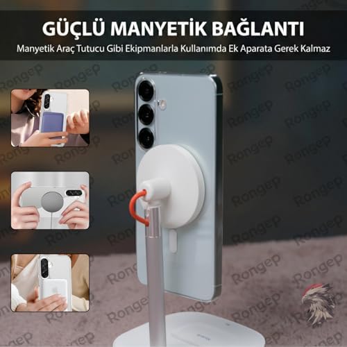 Alternative view of [Mag-Mika]  Galaxy S25 FE için Şeffaf Telefon Kılıfı [MagSafe ile Uyumlu] Güçlü Manyetikli S25 Fe Koruyucu Sararmaya Karşı İnce ve Hafif Full Sert PC  S25 FE Kılıfı (Şeffaf)