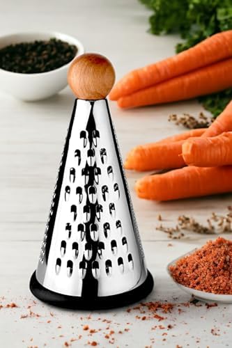Ahşap Topuz Tutuculu 3 Taraflı Paslanmaz Çelik Lüks Şef Rendesi Orta Boy 23 * 12 cm, Paslanmaz Çelik Rende - Görsel 3