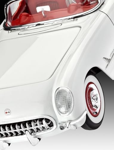 Model Set 67718 '53 Chevrolet® Corvette® Roadster 1:24 Ölçekli Yapısız/Boyasız Plastik Model Kiti Contacta Profesyonel Tutkal, Boya Fırçası ve Seçilmiş Aqua Renkli Boyalar