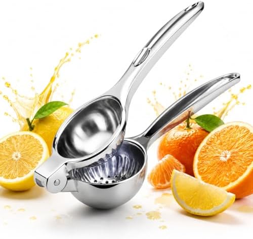 SOGUD Limon Sıkacağı Paslanmaz Çelik - Manuel Narenciye Presi - Portakal Mandalina İçin El Tipi Meyve Suyu Aparatı - Dayanıklı Metal Gövde - Ergonomik Tutma Saplı Mutfak Yardımcısı - Görsel 3