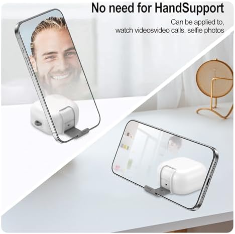 Galaxy Buds4 ve Buds4 Pro Uyumlu Güvenlik Kilitli Telefon Standı Fonksiyonlu Premium Kulaklık Kılıfı (Beyaz) - Görsel 3