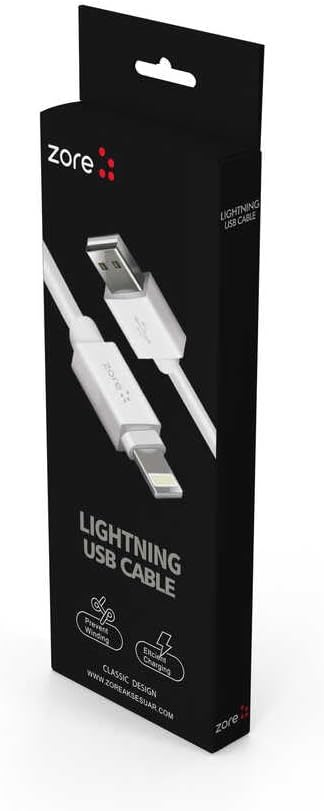 Senon Zore Z-38 USB Şarj Kablosu iPhone ile Uyumlu Beyaz Silikon 1 Metre Hızlı Şarj 3A Destekli Şarj Kablosu