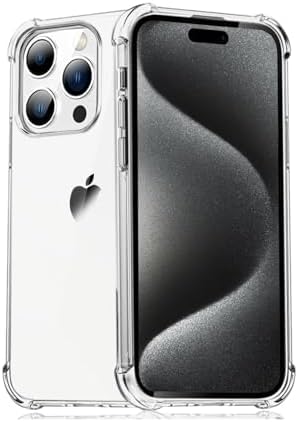 Apple iPhone 15 Pro Kapak Kamera Bölümü Açık Antişok Airbag Köşe Korumalı Silikon Şeffaf Kılıf - Görsel 3